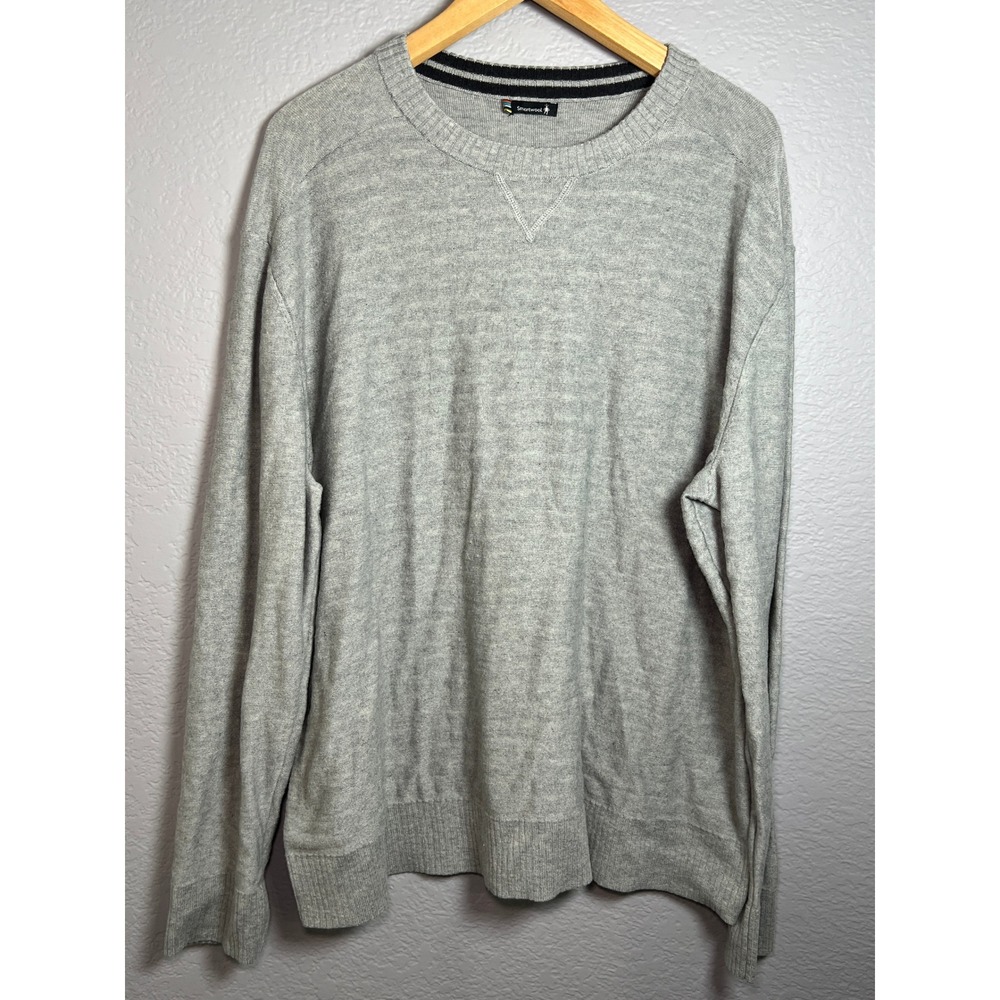 Smartwool Crewneck Sweater Mens XL Grey Merino Wool Blend High Quality Preppy